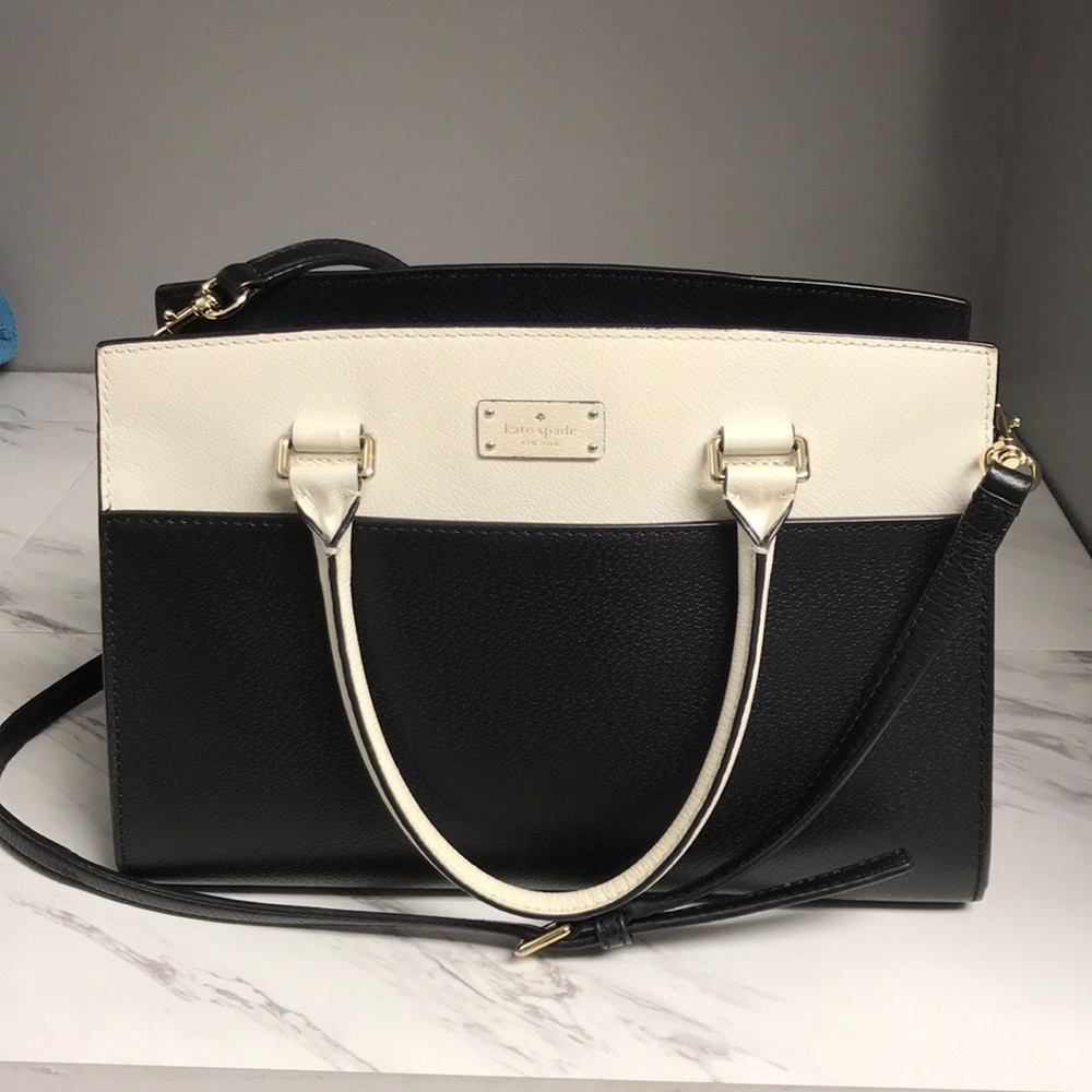 Kate Spade Black And White Large Cross Body Bag